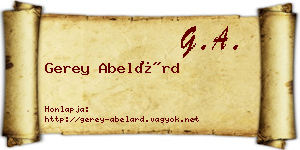 Gerey Abelárd névjegykártya